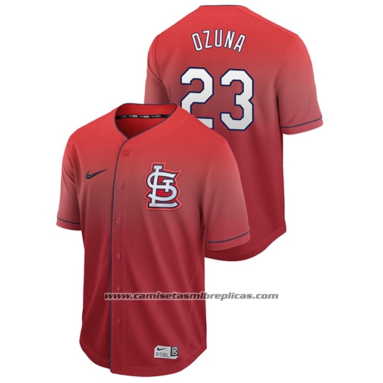 Camiseta Beisbol Hombre St. Louis Cardinals Marcell Ozuna Fade Autentico Rojo